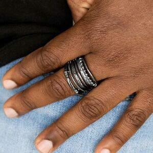 Paparazzi Black and Silver Men's Ring